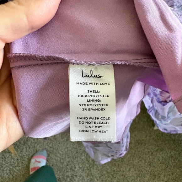 Lulus Lulu's Oh-So Stunning Purple Floral Organza Tiered Midi Dress Size M - Picture 8 of 8
